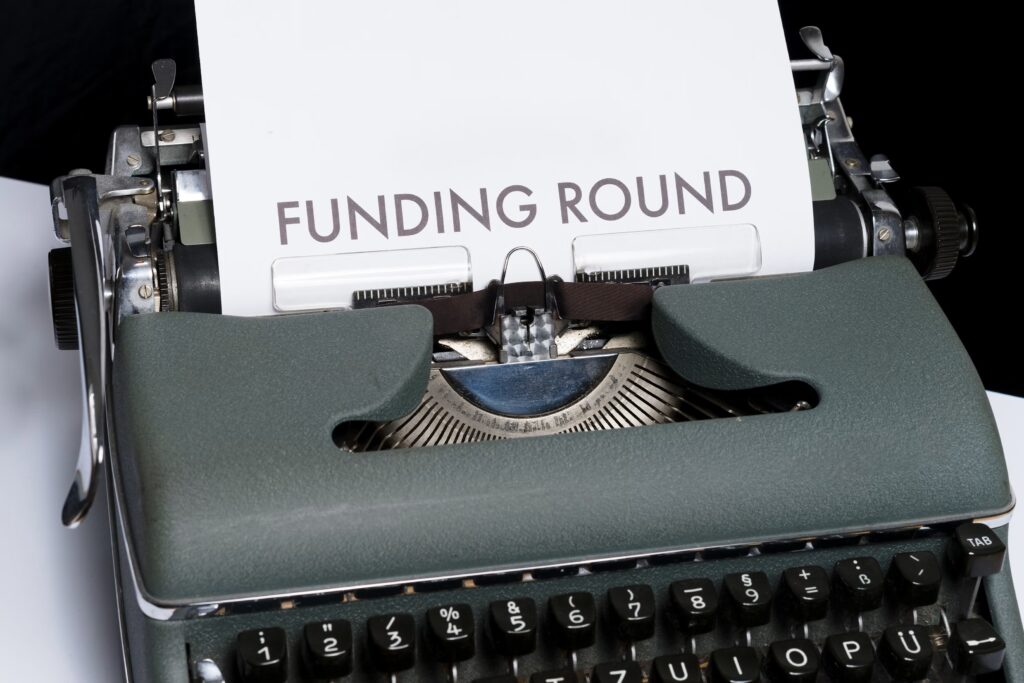 Page in typewriter reading 'Funding round'